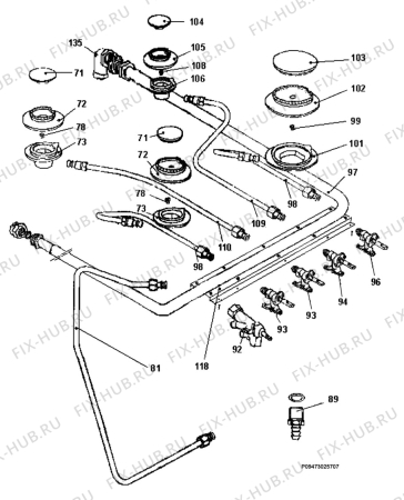 Взрыв-схема плиты (духовки) Zanussi ZC502MS - Схема узла Section 6