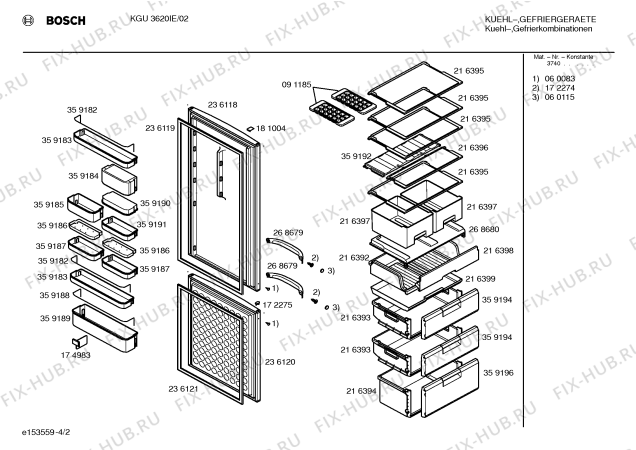 Схема №3 KGU4077IE с изображением Инструкция по эксплуатации для холодильной камеры Bosch 00526394