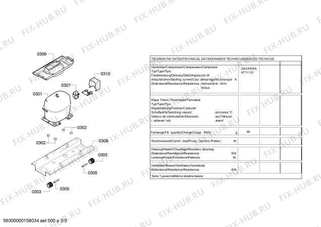 Взрыв-схема холодильника Bosch KGV36VL30G - Схема узла 03