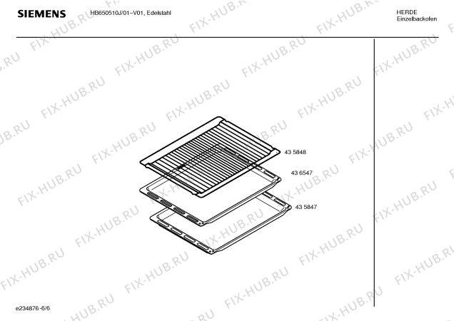 Схема №4 HB650510J с изображением Инструкция по эксплуатации для плиты (духовки) Siemens 00588197