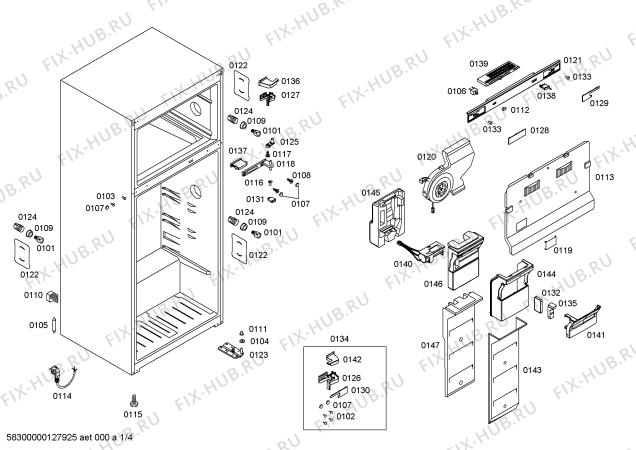 Схема №3 KD40NA00 с изображением Дверь морозильной камеры для холодильной камеры Siemens 00245507