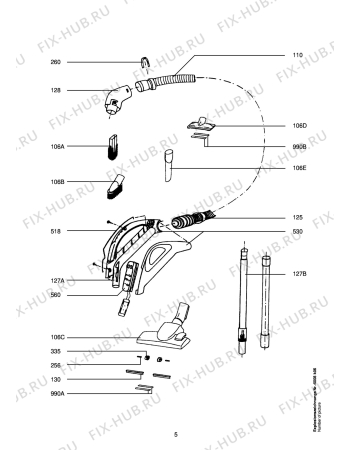 Взрыв-схема пылесоса Aeg VAMPYR 5600.1 - Схема узла Accessories