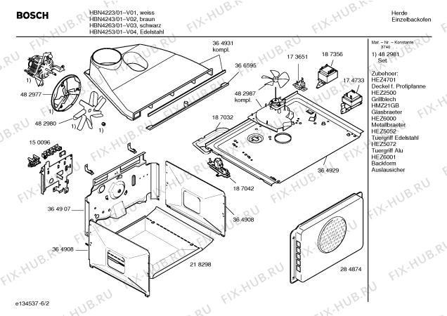 Схема №6 HBN4253 с изображением Панель управления для плиты (духовки) Bosch 00369826