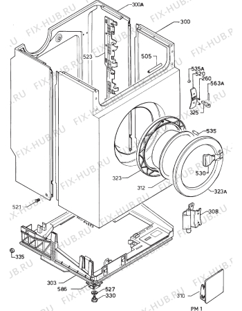 Взрыв-схема стиральной машины Zanussi FJ1200 - Схема узла Cabinet + armatures