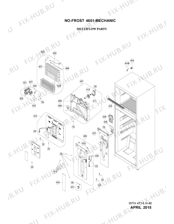 Схема №3 WTH4714 A+M с изображением Холдер для холодильной камеры Whirlpool 482000090451