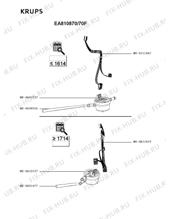 Взрыв-схема кофеварки (кофемашины) Krups EA810870/70F - Схема узла FP004728.3P4