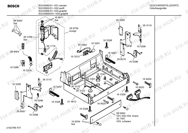 Схема №5 SGU5906II с изображением Инструкция по эксплуатации для посудомоечной машины Bosch 00525174