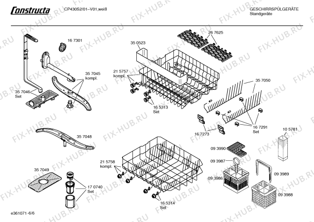 Взрыв-схема посудомоечной машины Constructa CP430S2 - Схема узла 06