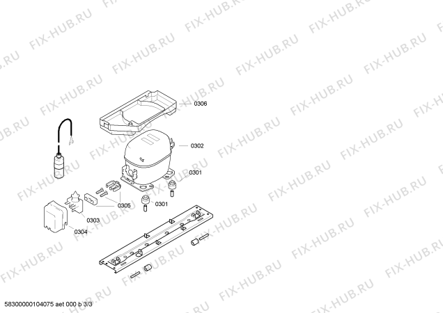 Взрыв-схема холодильника Bosch KSR38421FF - Схема узла 03