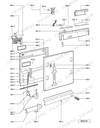 Взрыв-схема посудомоечной машины Etna GVW955ONY/P01 - Схема узла