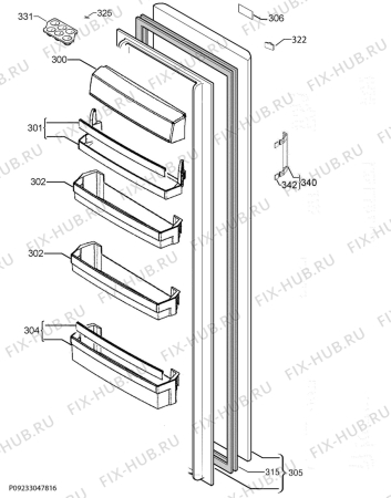 Взрыв-схема холодильника Aeg RKE53211DW - Схема узла Door