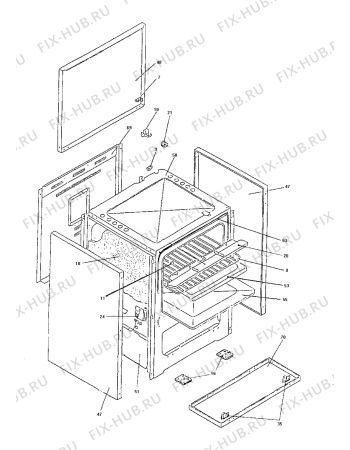 Взрыв-схема плиты (духовки) Acec CU20151 - Схема узла Housing 001