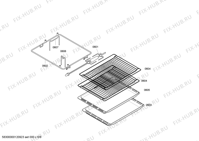 Схема №3 HB650620F с изображением Ручка двери для электропечи Siemens 00663267