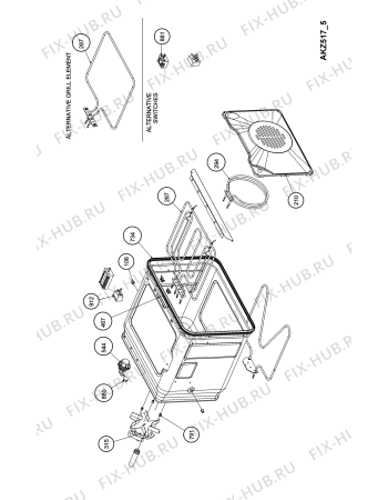 Схема №5 AKW 301 IX с изображением Соединительный элемент для духового шкафа Whirlpool 482000095481