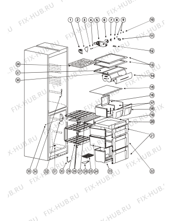 Взрыв-схема холодильника Indesit BA20S (F039222) - Схема узла