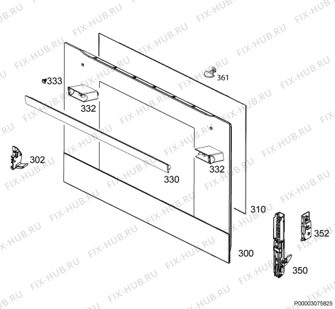 Взрыв-схема плиты (духовки) Electrolux EOA3410AOX - Схема узла Door