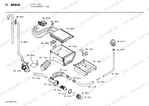 Взрыв-схема стиральной машины Bosch V413NIROST - Схема узла 03