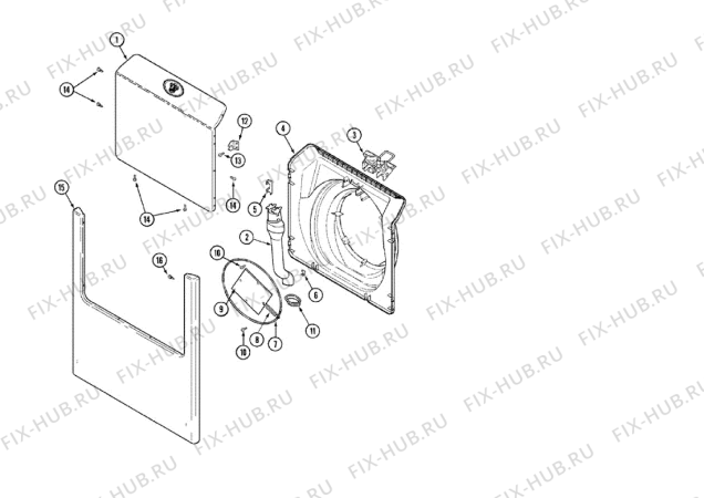 Схема №5 MAH7550AGW (F092063) с изображением Шуруп для электропосудомоечной машины Indesit C00374629