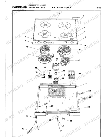 Схема №1 CK061104F с изображением Панель управления для духового шкафа Bosch 00292808
