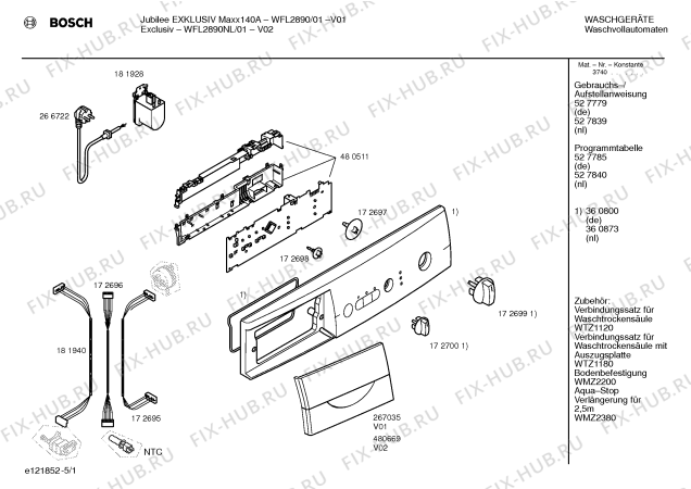 Схема №4 WFL2890 Jubilee Exklusiv Maxx 140A с изображением Панель управления для стиральной машины Bosch 00360800