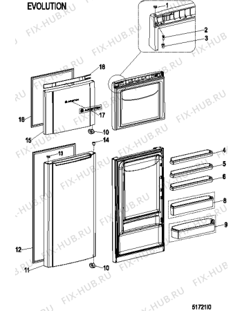 Взрыв-схема холодильника Ariston ETM16110TEX (F078525) - Схема узла