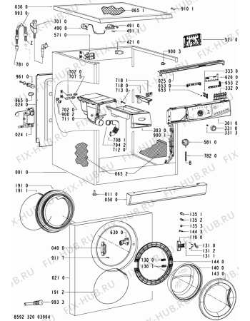 Схема №1 WAK 1600 HE/2-D с изображением Специзоляция для стиралки Whirlpool 481231018236