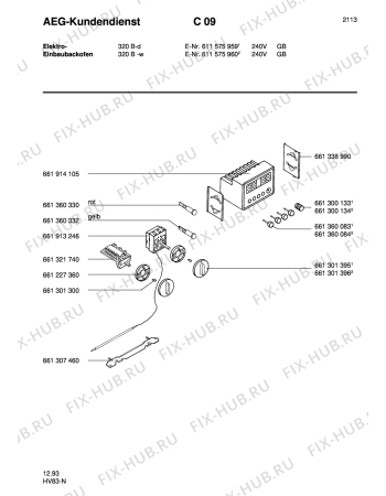 Взрыв-схема плиты (духовки) Aeg COMP. 320B-D GB - Схема узла Section5