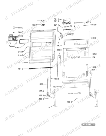 Схема №3 WP 209 FD с изображением Панель для посудомоечной машины Whirlpool 481010706172