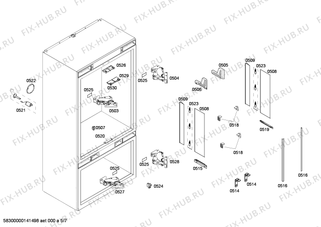 Схема №5 CIB36P00 с изображением Стеклопанель для холодильника Bosch 00676089