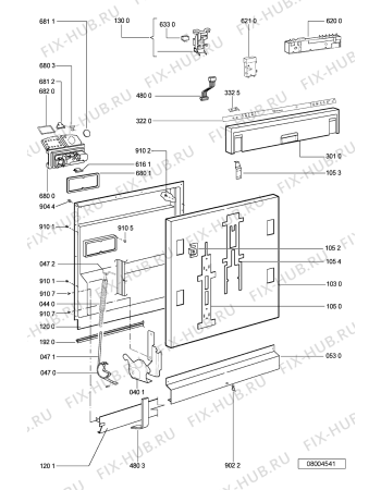 Схема №2 GSXP 7727 с изображением Обшивка для посудомоечной машины Whirlpool 480140101328