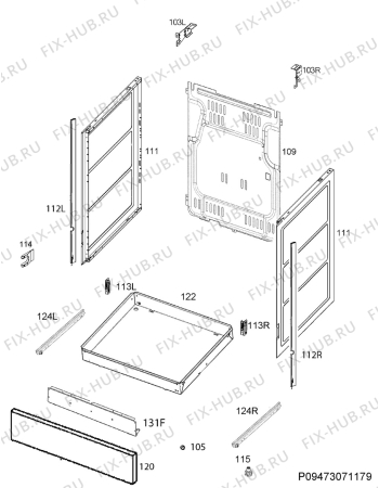 Взрыв-схема плиты (духовки) Electrolux EKK954506W - Схема узла Housing 001