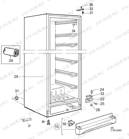 Взрыв-схема холодильника Electrolux EU2115C - Схема узла C10 Cabinet