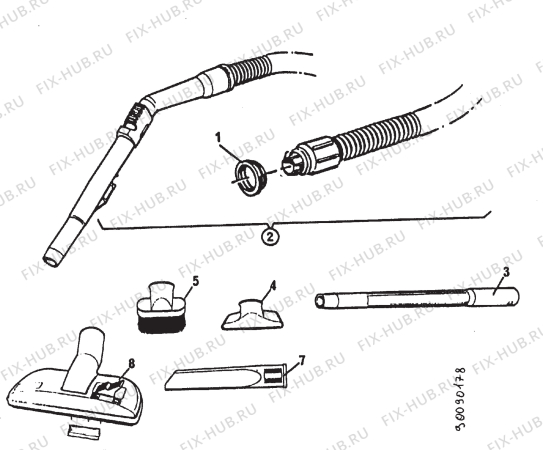 Взрыв-схема пылесоса Electrolux Z1840 - Схема узла Section 2