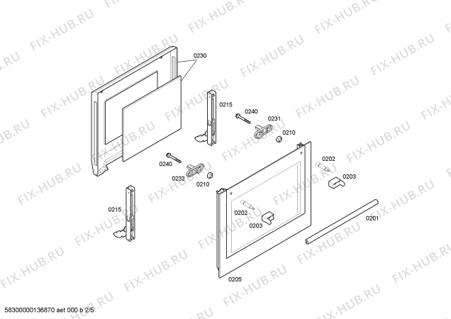 Схема №3 HB11AB520W Horno siemens indp.conv.inox.avisd_mint с изображением Передняя часть корпуса для плиты (духовки) Siemens 00672500