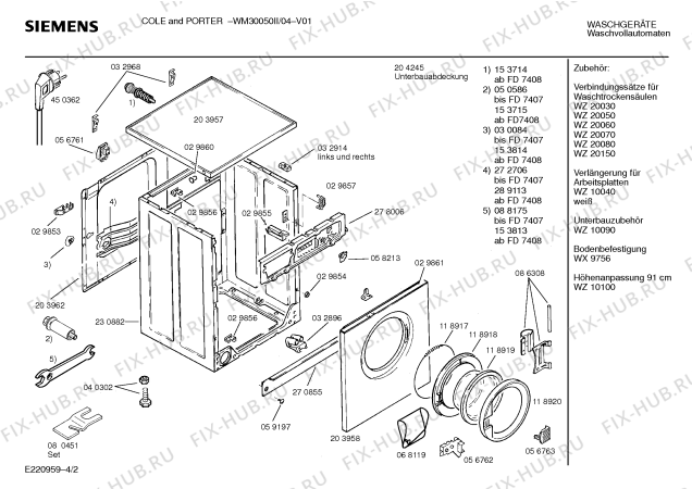 Схема №3 WM30050II COLE AND PORTER с изображением Панель для стиралки Siemens 00288225