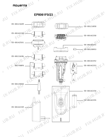 Схема №1 EP8061F0/23 с изображением Насадка для электроэпилятора Rowenta CS-00142251