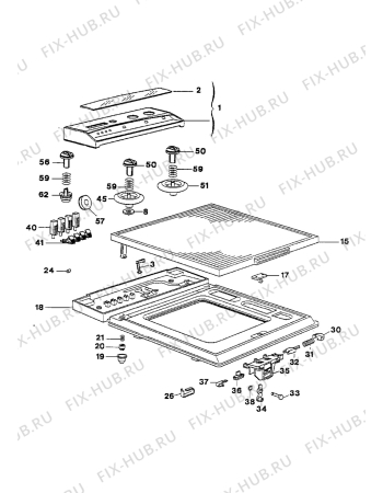 Взрыв-схема стиральной машины Electrolux EW1230T - Схема узла Control panel and lid
