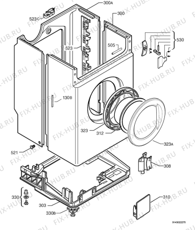 Взрыв-схема стиральной машины Electrolux EWS1247 - Схема узла Housing 001