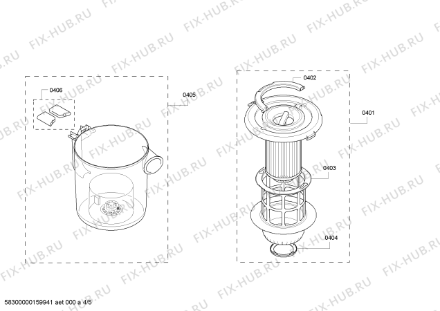 Взрыв-схема пылесоса Bosch BGS51433 Bosch Relaxx'x Parquet - Схема узла 04