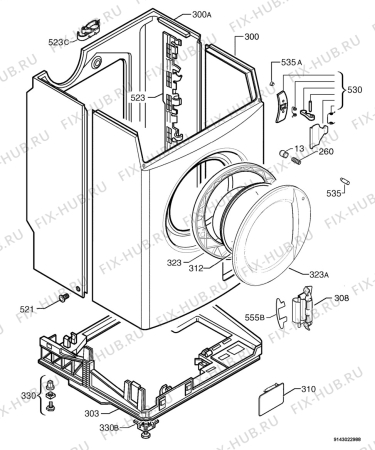 Взрыв-схема стиральной машины Rex Electrolux R80A - Схема узла Housing 001