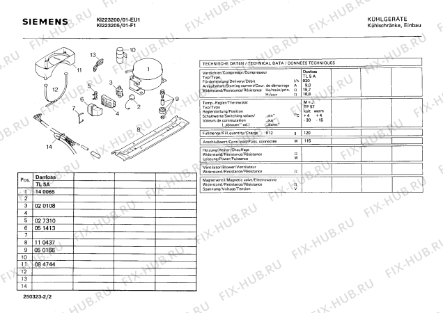 Взрыв-схема холодильника Siemens KI223200 - Схема узла 02