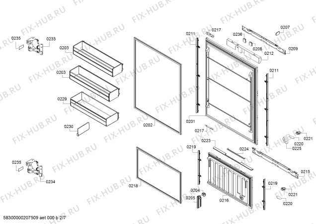Схема №4 RB472304 Gaggenau с изображением Выдвижной ящик для холодильника Bosch 00717316