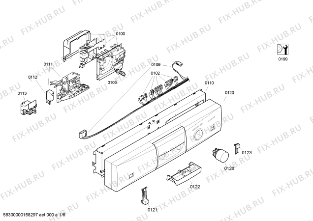 Схема №4 SGS43F62EU с изображением Передняя панель для посудомойки Bosch 00706978