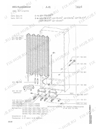 Взрыв-схема холодильника Aeg SAN3610KG - Схема узла Refrigerator cooling system