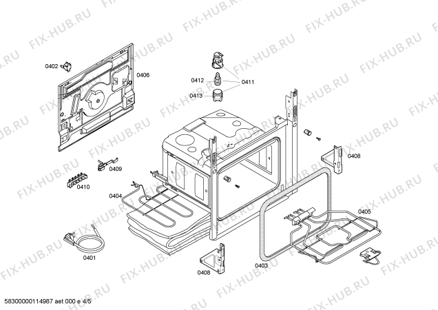 Взрыв-схема плиты (духовки) Bosch HSV422021N - Схема узла 04
