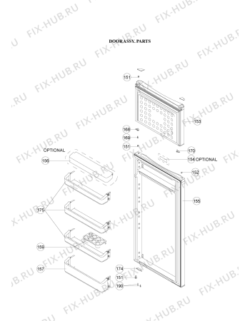 Схема №2 DPA 26/3 с изображением Дверь для холодильной камеры Whirlpool 482000019489