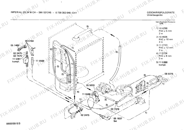 Схема №1 0730302646 GS24WCH с изображением Панель для электропосудомоечной машины Bosch 00117037
