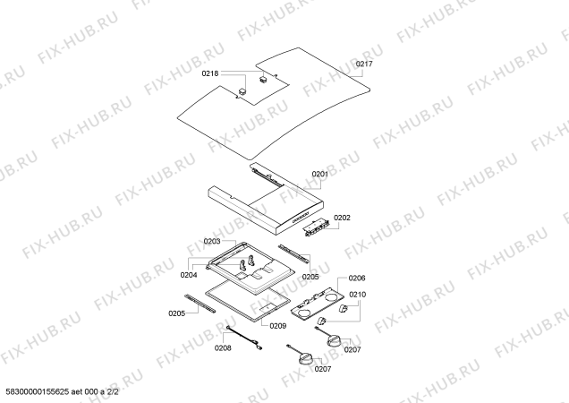 Взрыв-схема вытяжки Bosch DWA09D651 - Схема узла 02