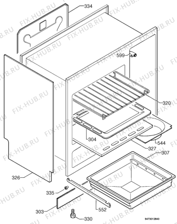 Взрыв-схема плиты (духовки) Zanussi ZCM911NX - Схема узла Housing 001