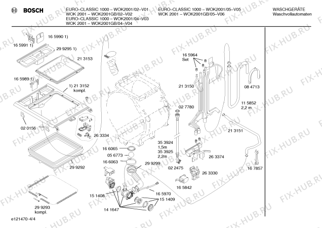 Схема №2 WOK2001GB WOK2001 с изображением Таблица программ для стиралки Bosch 00522641